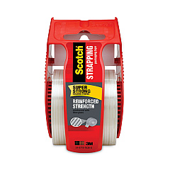 Scotch Reinforced Strength Shipping and Strapping Tape in Dispenser, 1.5" Core, 1.88" x 10 yds, Clear (50)