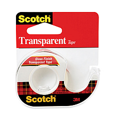 Scotch Transparent Tape In Handheld Dispenser, 1" Core, 0.5" x 37.5 ft, Transparent (144)