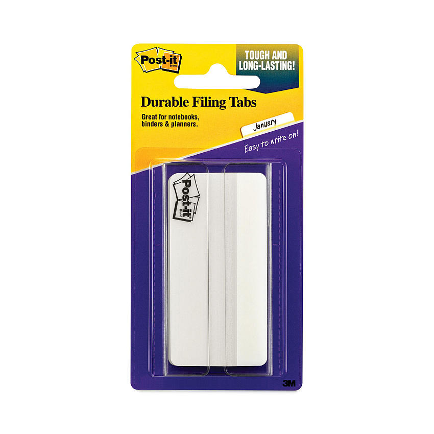 Post-it Tabs Tabs, 1/3-Cut Tabs, White, 3" Wide, 50/Pack (686F50WH3IN)