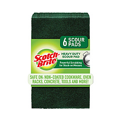 Scotch-Brite Heavy-Duty Scouring Pad, 3.8 x 6, Green, 5/Carton (2265)