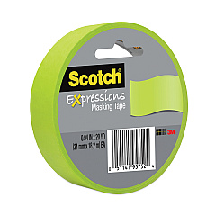 Scotch Expressions Masking Tape, 3" Core, 0.94" x 20 yds, Lemon Lime (3437GRN)