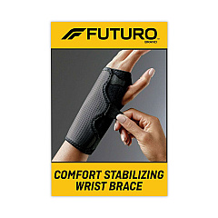 FUTURO Adjustable Reversible Splint Wrist Brace, Fits Wrists 5 1/2"- 8 1/2", Black (10770EN)