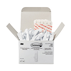 Command General Purpose Hooks, Plastic, White, 3 lb Cap, 37 Hooks and 48 Strips/Pack (17001S37NA)