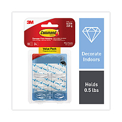 Command Clear Hooks and Strips, Plastic, Mini, 18 Hooks and 24 Strips/Pack (17006CLR18ES)