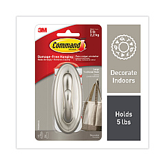 Command Decorative Hooks, Traditional, Large, 1 Hook and 2 Strips/Pack (17053BNES)