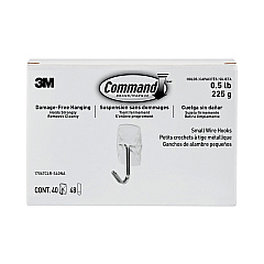 Command Clear Hooks and Strips, Plastic/Metal, Small, 40 Hooks and 48 Strips/Pack (17067CLRS40N)
