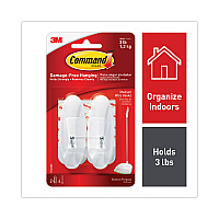 Command General Purpose Wire Hooks, Medium, 3 b Cap, White, 2 Hooks and 4 Strips/Pack (17068ES)