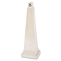 Rubbermaid Commercial GroundsKeeper Cigarette Waste Collector, Pyramid, 1 gal, Plastic/Steel, Beige (257088BG)