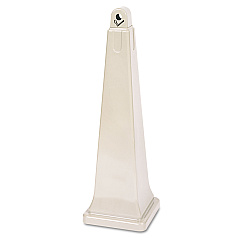 Rubbermaid Commercial GroundsKeeper Cigarette Waste Collector, Pyramid, 1 gal, Plastic/Steel, Beige (257088BG)