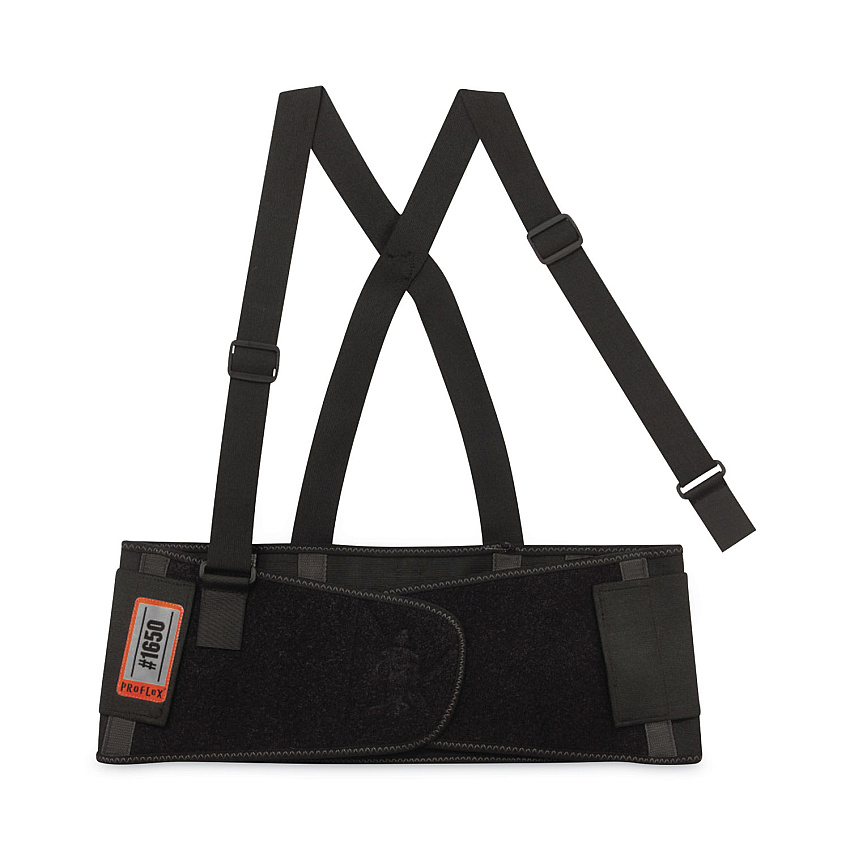 ergodyne ProFlex 1650 Economy Elastic Back Support Brace, X-Small, 20" to 25" Waist, Black (11091)