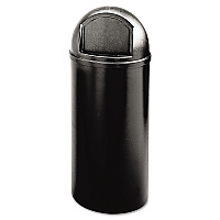 Rubbermaid Commercial Marshal Classic Container, Round, Polyethylene, 15 gal, Black (816088BK)
