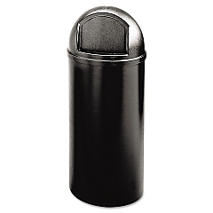 Rubbermaid Commercial Marshal Classic Container, Round, Polyethylene, 15 gal, Black (816088BK)