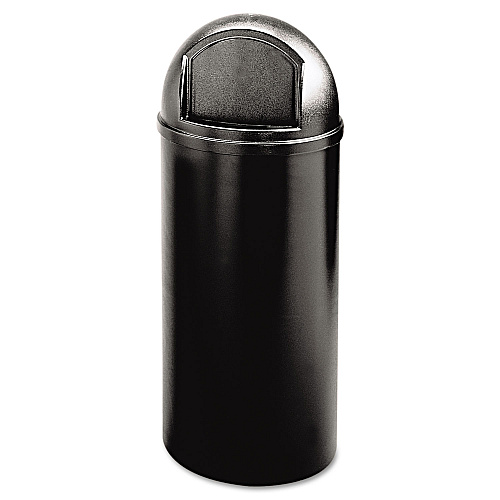 Rubbermaid Commercial Marshal Classic Container, Round, Polyethylene, 15 gal, Black (816088BK)