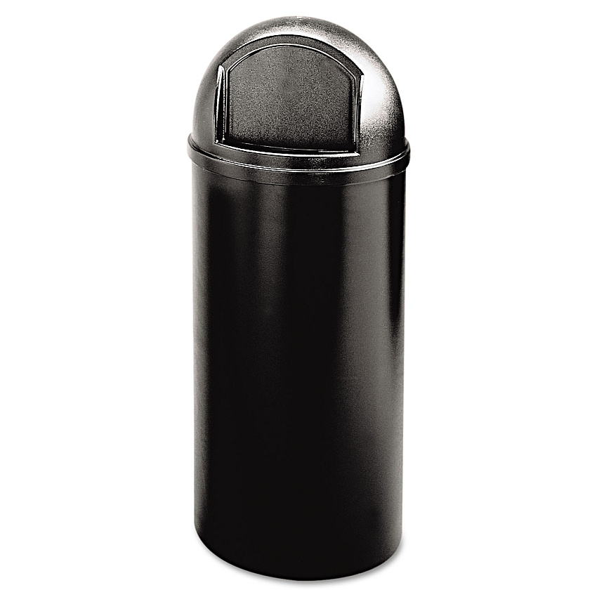 Rubbermaid Commercial Marshal Classic Container, Round, Polyethylene, 15 gal, Black (816088BK)