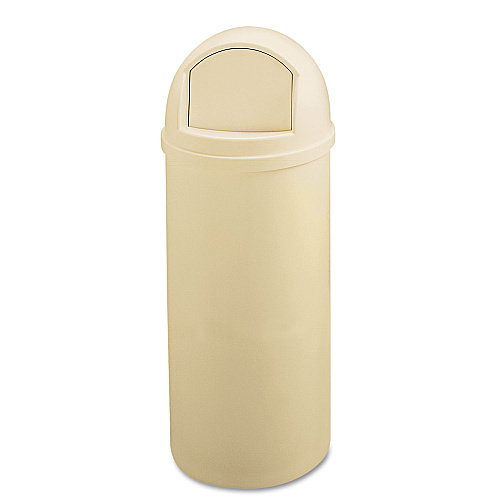 Rubbermaid Commercial Marshal Classic Container, Round, Polyethylene, 25 gal, Beige (817088BG)