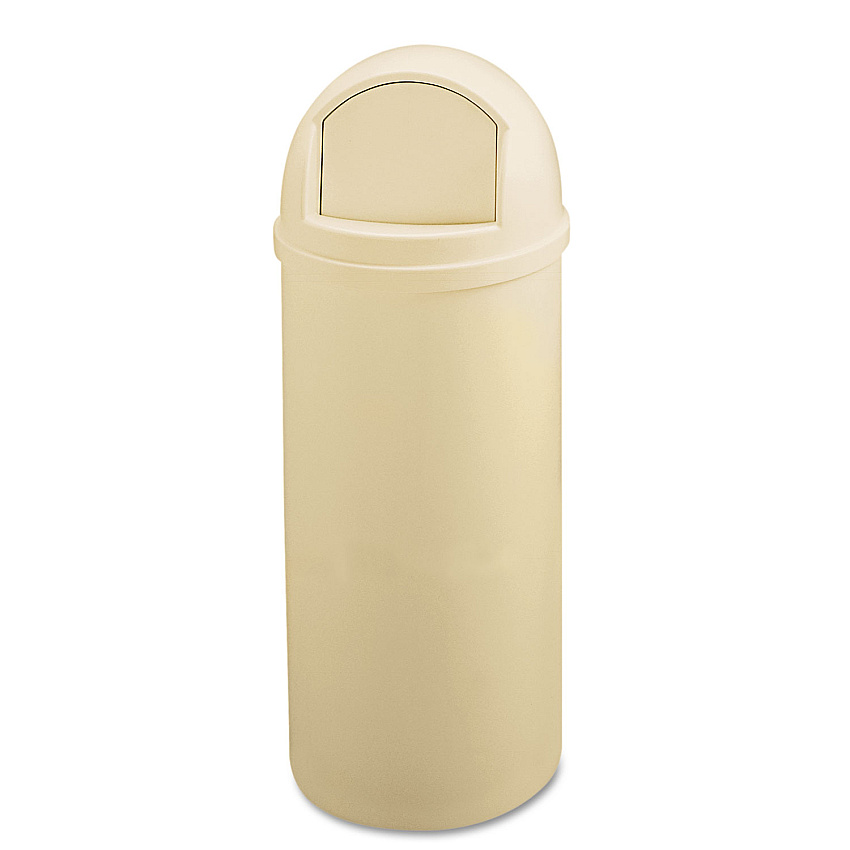 Rubbermaid Commercial Marshal Classic Container, Round, Polyethylene, 25 gal, Beige (817088BG)