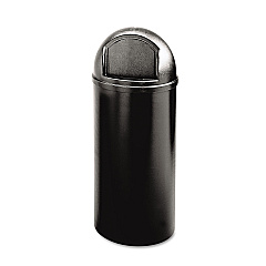 Rubbermaid Commercial Marshal Classic Container, Round, Polyethylene, 25 gal, Black (817088BK)