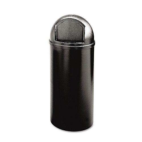 Rubbermaid Commercial Marshal Classic Container, Round, Polyethylene, 25 gal, Black (817088BK)