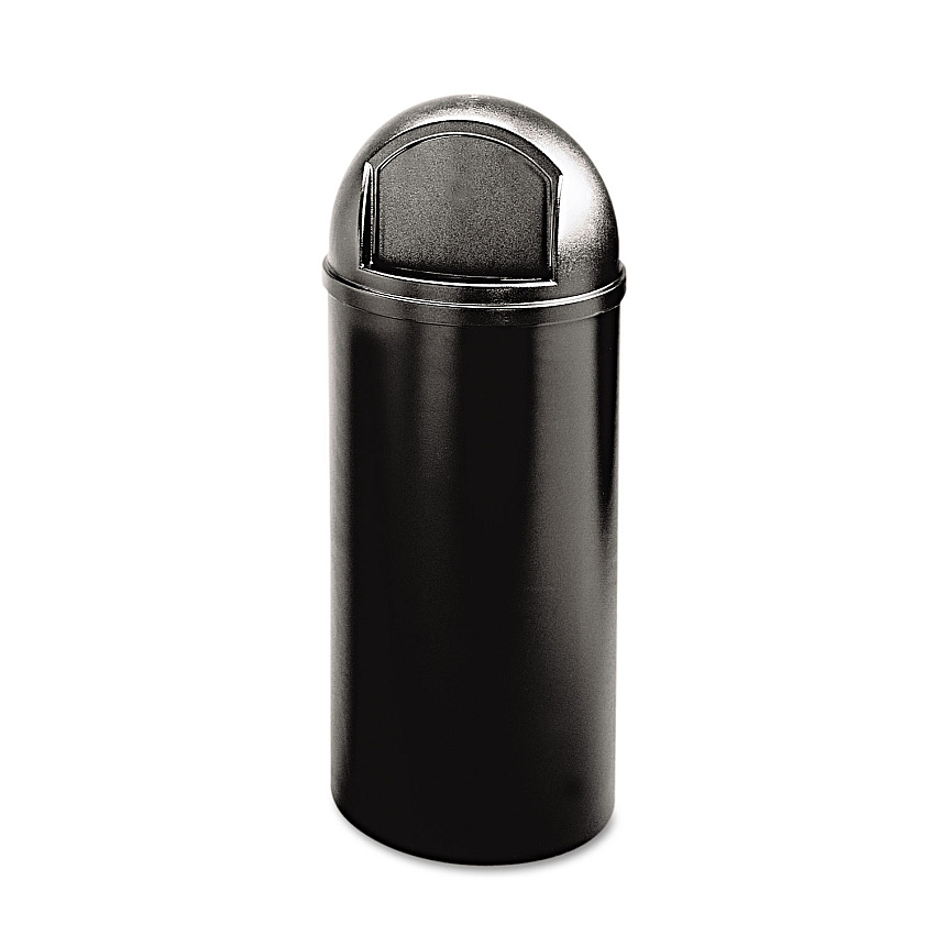 Rubbermaid Commercial Marshal Classic Container, Round, Polyethylene, 25 gal, Black (817088BK)