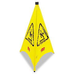 Rubbermaid Commercial Multilingual Pop-Up Wet Floor Safety Cone, 21 x 21 x 30, Yellow (9S0100YL)