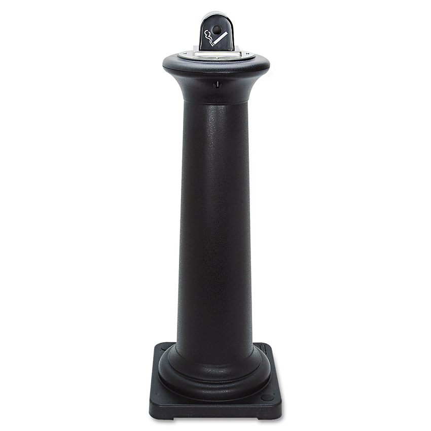 Rubbermaid Commercial GroundsKeeper Tuscan Receptacle, 13 x 13 x 38.38, Black (9W300BLA)