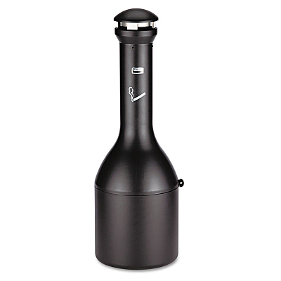 Rubbermaid Commercial Infinity Traditional Smoking Receptacle, 4.1 gal, 39" High, Black (9W33BLA)