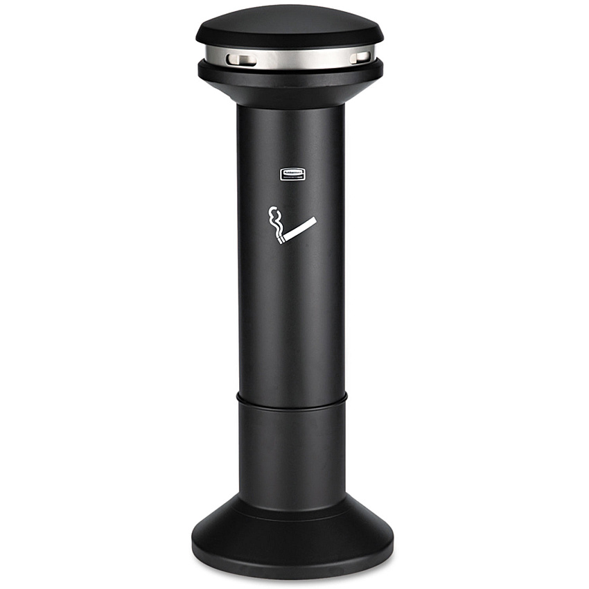 Rubbermaid Commercial Infinity Ultra-High Capacity Smoking Receptacle, 6.7 gal, 41.5" High, Black (9W34BLA)