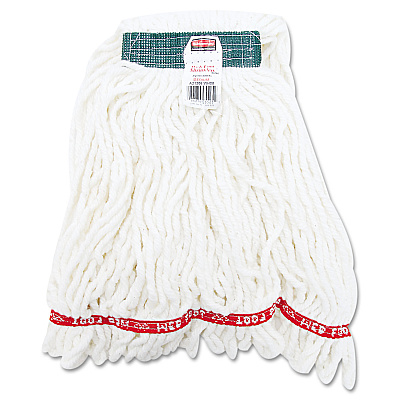 Rubbermaid Commercial Web Foot Shrinkless Looped-End Wet Mop Head, Cotton/Synthetic, Medium, White, 6/Carton (A21206WHICT)