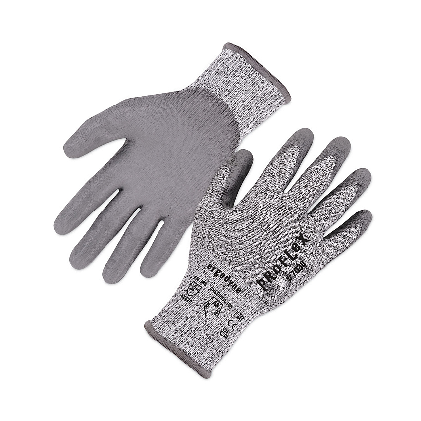ergodyne ProFlex 7030 ANSI A3 PU Coated CR Gloves, Gray, X-Large, Pair (10465)