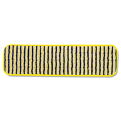 Rubbermaid Commercial Microfiber Scrubber Pad, Vertical Polyprolene Stripes, 18", Yellow, 6/Carton (Q810YEL)