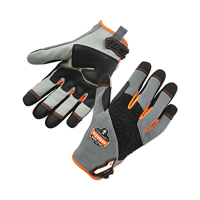 ergodyne ProFlex 710 Heavy-Duty Mechanics Gloves, Gray, Small, Pair (17042)
