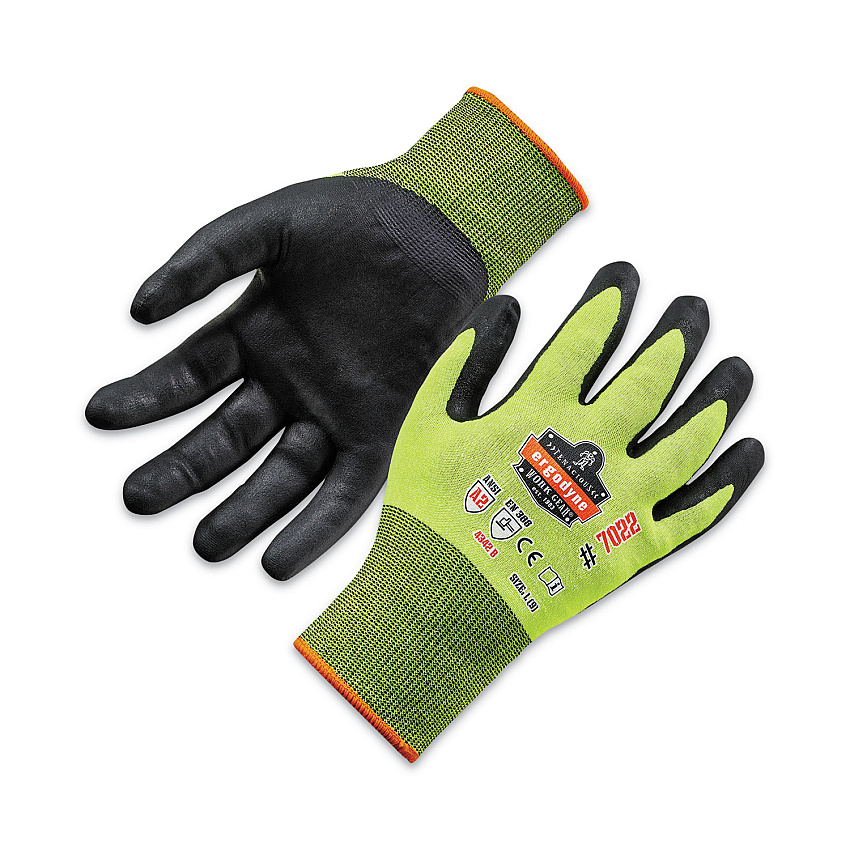 ergodyne ProFlex 7022 ANSI A2 Coated CR Gloves DSX, Lime, Large, 144 Pairs/Pack (17874)