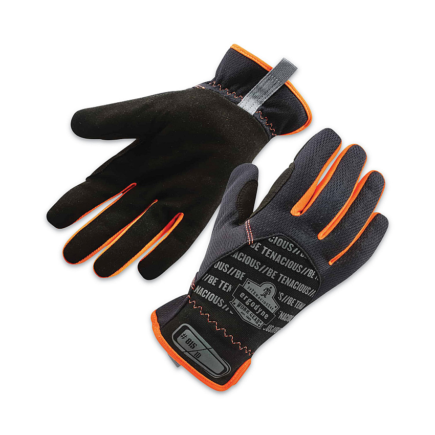ergodyne ProFlex 815 QuickCuff Mechanics Gloves, Black, X-Large, Pair (17205)