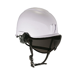 ergodyne Skullerz 8974V Class E Safety Helmet with 8991 Visor Kit, Smoke Lens, 6-Point Ratchet Suspension, White (60216)