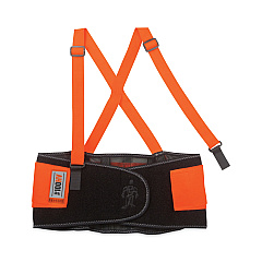 ergodyne ProFlex 100HV Economy Hi-Vis Spandex Back Support Brace, 2X-Large, 42" to 46" Waist, Black/Orange (11886)