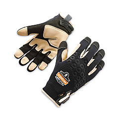 ergodyne ProFlex 710LTR Heavy-Duty Leather-Reinforced Gloves, Black, Medium, Pair (17143)