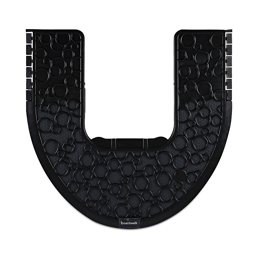 Boardwalk Commode Mat 2.0, Absorbant, Rubber, 22 x 22, Black, 6/Carton (BWKCMBB)