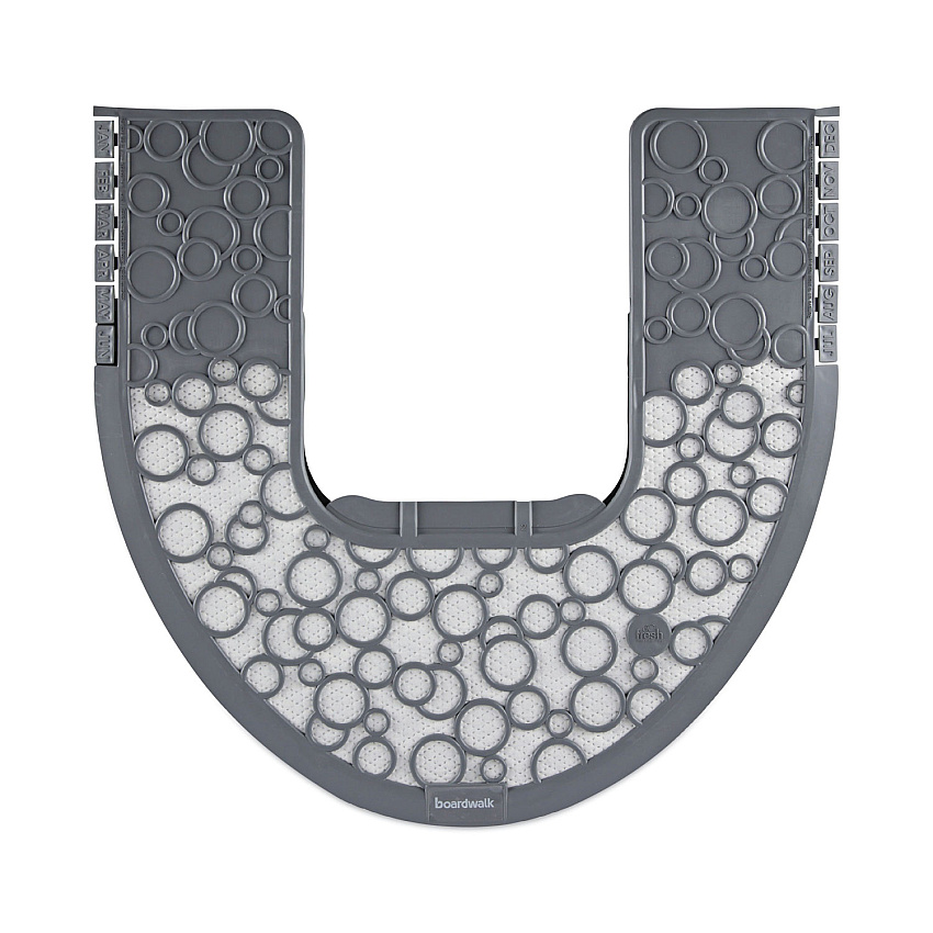 Boardwalk Commode Mat 2.0, Rubber, 22.88 x 22, Gray/White, 6/Carton (BWKCMGW)