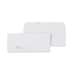 Universal Business Envelope, Address Window, #10, Commercial Flap, Gummed Closure, 4.13 x 9.5, White, 250/Box (UNV36322)