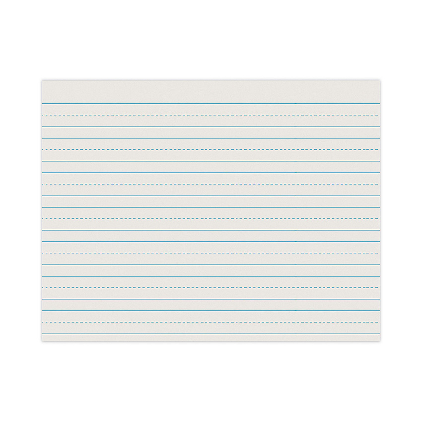 Pacon Skip-A-Line Ruled Newsprint Paper, 3/4" Two-Sided Long Rule, 8.5 x 11, 500/Pack (2635)
