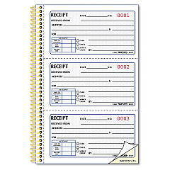 Rediform Money Receipt Book, Two-Part Carbonless, 5 x 2.75, 3/Page, 225 Forms (8L829)