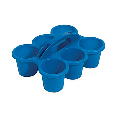 deflecto Little Artist Antimicrobial Six-Cup Caddy, Blue (39509BLU)