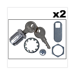 Rubbermaid Commercial Replacement Lock and Keys for Cleaning Carts, Silver (FG9T73M20000)