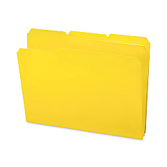 Smead Top Tab Poly Colored File Folders, 1/3-Cut Tabs: Assorted, Letter Size, 0.75" Expansion, Yellow, 24/Box (10504)