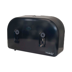 Morcon Tissue Valay Plastic Mini Jumbo Bath Tissue Dispenser, Two Rolls, 9.75 x 15.87 x 5.25, Black (VT1003)