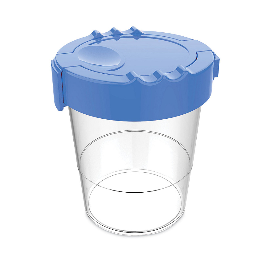 deflecto Antimicrobial No Spill Paint Cup, 3.46 w x 3.93 h, Blue (39515BLU)