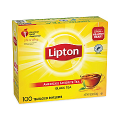 Lipton Tea Bags, Black, 100/Box (291)