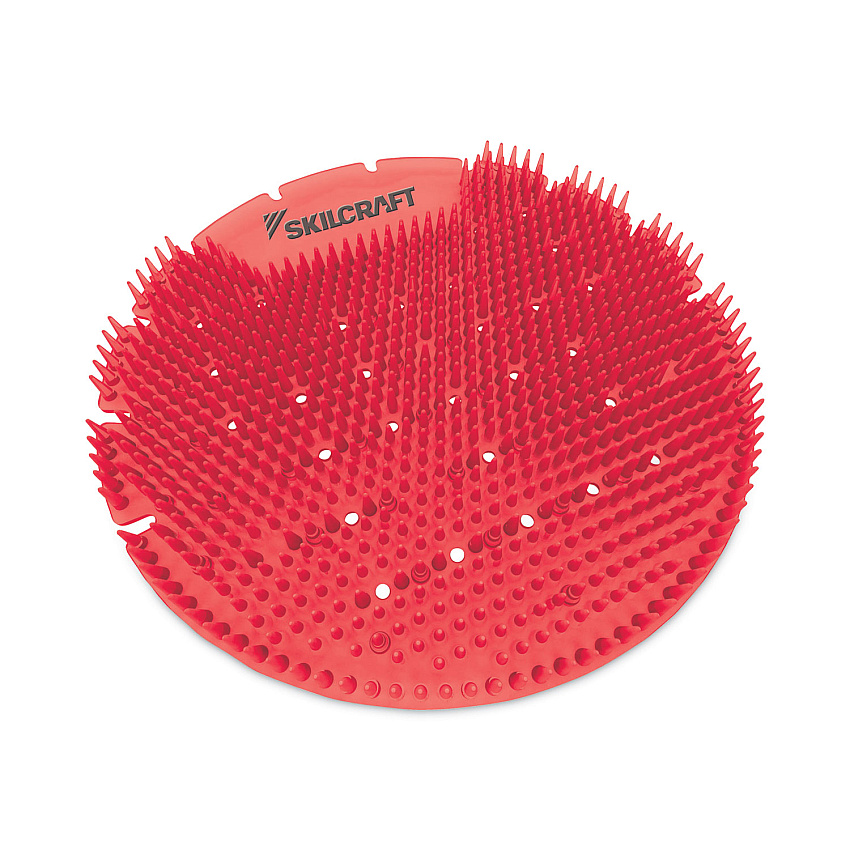 AbilityOne 6840016998447 SKILCRAFT Extended Power Urinal Screen Deodorizer, Apple Cinnamon, Red, 6/Carton