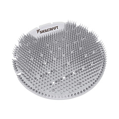 AbilityOne 6840016998449 SKILCRAFT Extended Power Urinal Screen Deodorizer, Ice, Silver, 6/Carton