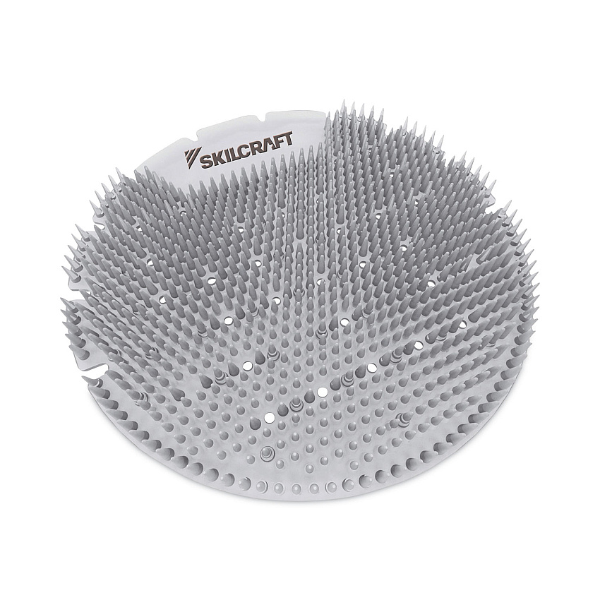 AbilityOne 6840016998449 SKILCRAFT Extended Power Urinal Screen Deodorizer, Ice, Silver, 6/Carton